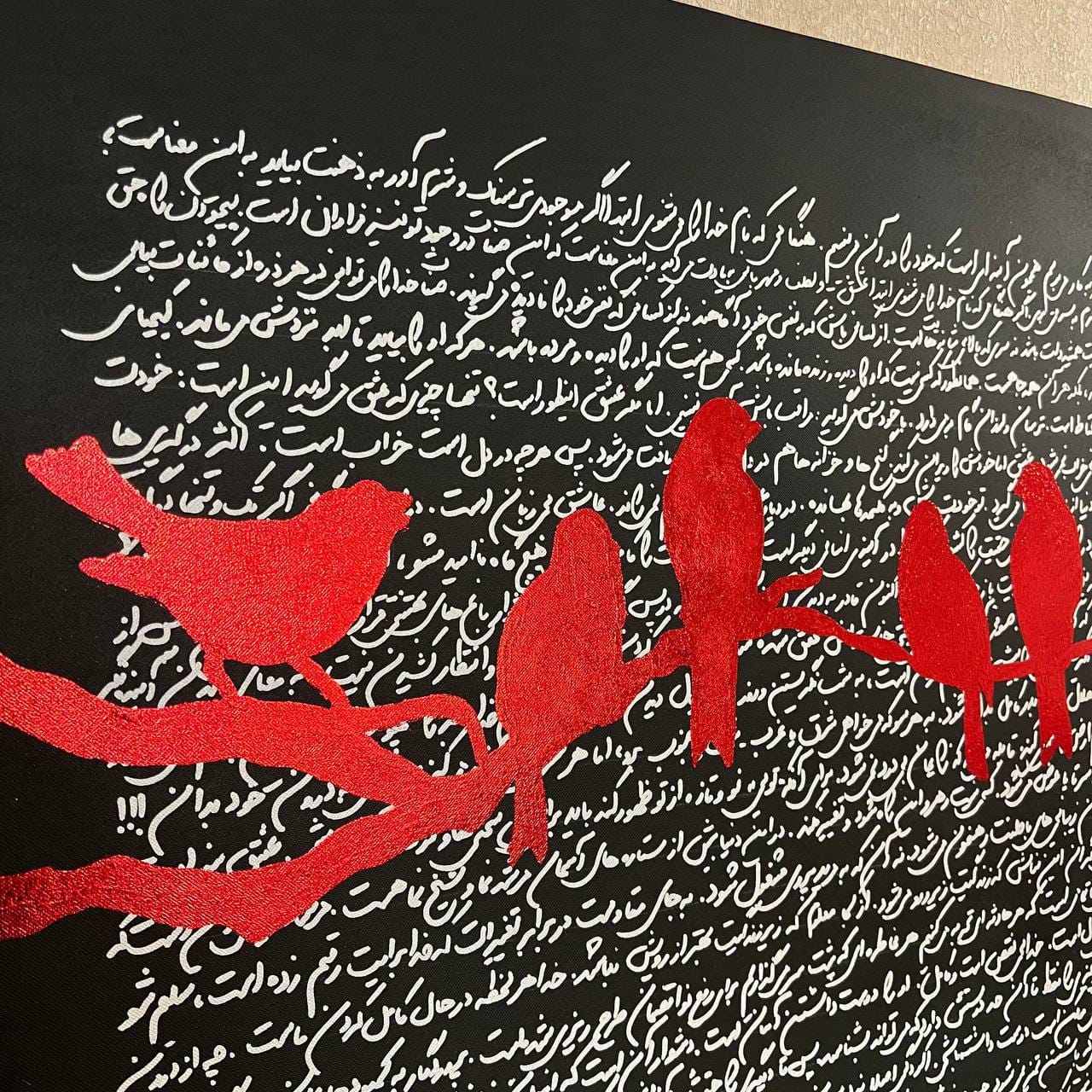 تابلو مدرن پرنده ها