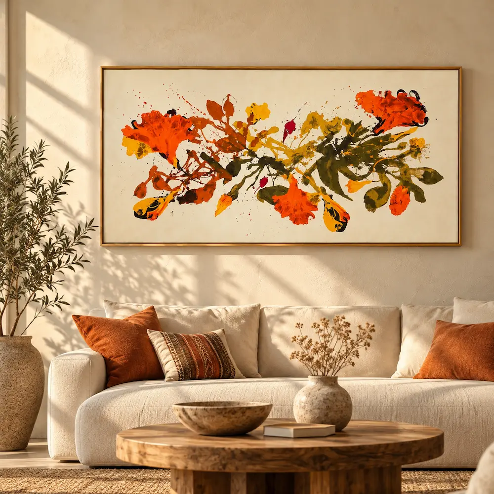 تابلو مدرن طغیان پاییزی
